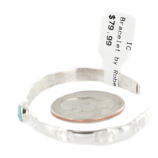 Handmade Certified Authentic Navajo .925 Sterling Silver Natural Turquoise Baby Native American Bracelet 13012-2 Handmade Certified Authentic Navajo .925 Sterling Silver Natural Turquoise Baby Native American Bracelet 13012-2