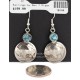 Vintage Style OLD Buffalo Nickel Coin Certified Authentic Navajo .925 Sterling Silver Natural Turquoise Dangle Earrings 18144