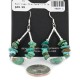 Certified Authentic Navajo .925 Sterling Silver Hooks Dangle Natural Turquoise Hoop Native American Earrings 18031-5