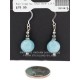Certified Authentic Navajo .925 Sterling Silver Hooks Dangle Natural Blue Quartz Hematite Native American Earrings 18148-2