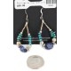 Certified Authentic .925 Sterling Silver Hooks Dangle Natural Turquoise Lapis Hoop Native American Earrings 18141 All Products NB160117025459 18141 (by LomaSiiva)