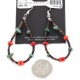 Certified Authentic .925 Sterling Silver Hooks Dangle Natural Turquoise Heishi Coral Hoop Native American Earrings 18104-50 All Products NB160117021432 18104-50 (by LomaSiiva)