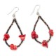 Certified Authentic .925 Sterling Silver Hooks Dangle Natural Heishi Coral Hoop Native American Earrings 18140 Certified Authentic .925 Sterling Silver Hooks Dangle Natural Heishi Coral Hoop Native American Earrings 18140