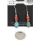 Certified Authentic .925 Sterling Silver Hooks Dangle Natural Turquoise Coral Native American Earrings 18137-1 Certified Authentic .925 Sterling Silver Hooks Dangle Natural Turquoise Coral Native American Earrings 18137-1