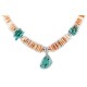 Certified Authentic Navajo .925 Sterling Silver Natural Turquoise Graduated Spiny Oyster Native American Necklace 17066 Certified Authentic Navajo .925 Sterling Silver Natural Turquoise Graduated Spiny Oyster Native American Necklace 17066