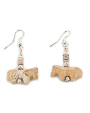 Horse Certified Authentic Navajo .925 Sterling Silver Hooks Natural Jasper Heishi Native American Earrings 18146-3 Horse Certified Authentic Navajo .925 Sterling Silver Hooks Natural Jasper Heishi Native American Earrings 18146-3