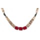Certified Authentic .925 Sterling Silver Navajo Coral Natural Graduated Heishi Turquoise Native American Necklace 17083-09 Certified Authentic .925 Sterling Silver Navajo Coral Natural Graduated Heishi Turquoise Native American Necklace 17083-09