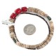 Certified Authentic .925 Sterling Silver Navajo Coral Natural Graduated Heishi Turquoise Native American Necklace 17083-09 Certified Authentic .925 Sterling Silver Navajo Coral Natural Graduated Heishi Turquoise Native American Necklace 17083-09