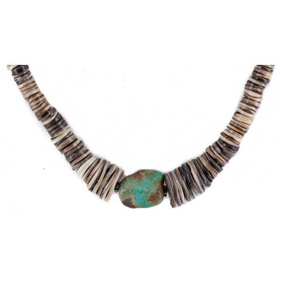 Certified Authentic Navajo .925 Sterling Silver Natural Graduated Heishi Turquoise Native American Necklace 7501008-717 Certified Authentic Navajo .925 Sterling Silver Natural Graduated Heishi Turquoise Native American Necklace 7501008-717