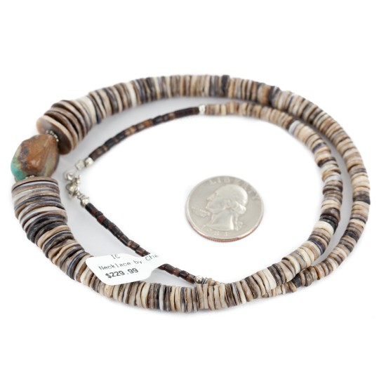 Certified Authentic Navajo .925 Sterling Silver Natural Graduated Heishi Turquoise Native American Necklace 7501008-717 Certified Authentic Navajo .925 Sterling Silver Natural Graduated Heishi Turquoise Native American Necklace 7501008-717
