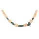 Certified Authentic .925 Sterling Silver Navajo Natural Turquoise Graduated Melon Shell Native American Necklace 17086