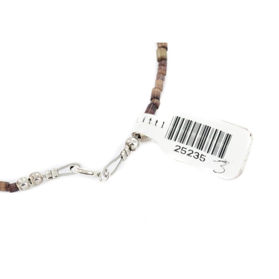 Certified Authentic Navajo .925 Sterling Silver Natural Turquoise Graduated Melon Shell and Red Jasper Native American Necklace 25235-3 Certified Authentic Navajo .925 Sterling Silver Natural Turquoise Graduated Melon Shell and Red Jasper Native American Necklace 25235-3