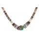Certified Authentic Navajo .925 Sterling Silver Natural Graduated Heishi Turquoise Native American Necklace 7501008-710
