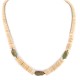 Certified Authentic .925 Sterling Silver Navajo Natural Graduated Melon Shell Turquoise Native American Necklace 18108-75