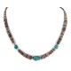 Certified Authentic .925 Sterling Silver Navajo Natural Turquoise Graduated Heishi Native American Necklace 18115