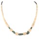 Certified Authentic .925 Sterling Silver Navajo Natural Turquoise Graduated Melon Shell Native American Necklace 17086