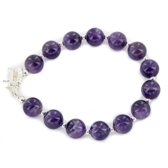 Certified Authentic Navajo Nickel Natural Amethyst Native American Bracelet 13025-2 Certified Authentic Navajo Nickel Natural Amethyst Native American Bracelet 13025-2