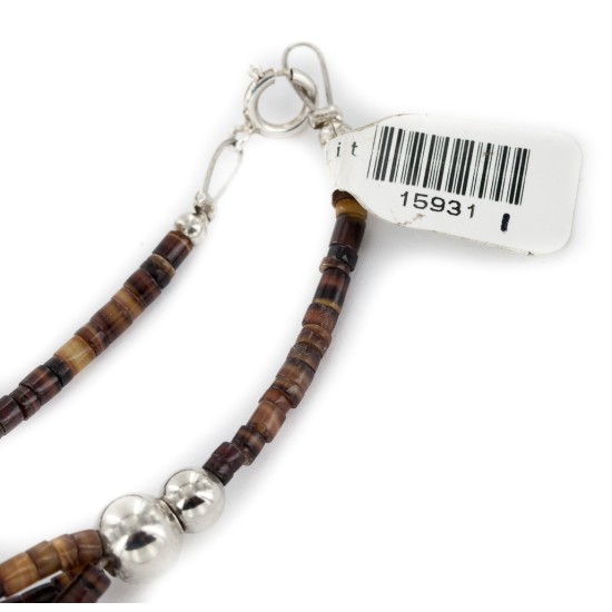 Certified Authentic 3 Strand Navajo .925 Sterling Silver Natural Turquoise Coral Graduated Heishi Native American Necklace 15931-1 Certified Authentic 3 Strand Navajo .925 Sterling Silver Natural Turquoise Coral Graduated Heishi Native American Necklace 15931-1