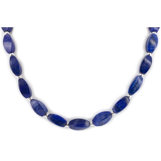 Certified Authentic Navajo Nickel Natural Lapis Lazuli Hematite Native American Necklace 25320-2 Certified Authentic Navajo Nickel Natural Lapis Lazuli Hematite Native American Necklace 25320-2