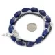Certified Authentic Navajo Nickel Natural Lapis Lazuli Hematite Native American Necklace 25320-1