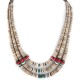 Certified Authentic 3 Strand Navajo .925 Sterling Silver Natural Turquoise Coral Graduated Heishi Native American Necklace 15931-1 Certified Authentic 3 Strand Navajo .925 Sterling Silver Natural Turquoise Coral Graduated Heishi Native American Necklace 15931-1