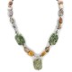 Certified Authentic Navajo .925 Sterling Silver Natural Turquoise Green Jasper Agate Native American Necklace 15422-67