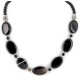 Certified Authentic Navajo Nickel Natural Black Onyx Native American Necklace 25321-2