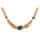 Certified Authentic Navajo .925 Sterling Silver Natural Turquoise Graduated Spiny Oyster Native American Necklace 17059
