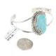 Handmade Certified Authentic Navajo .925 Sterling Silver Natural Turquoise Native American Cuff Bracelet 12997