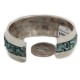 Nickel Navajo Handmade Certified Authentic Natural Chips Inlay Turquoise Native American Bracelet 12993