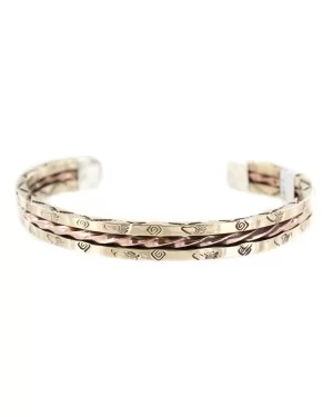 Bearpaw Navajo .925 Sterling Silver Handmade Certified Authentic Pure Copper Brass Native American Bracelet 13009 Bearpaw Navajo .925 Sterling Silver Handmade Certified Authentic Pure Copper Brass Native American Bracelet 13009