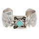 Nickel and Brass Navajo Handmade Certified Authentic Natural Turquoise Native American Bracelet 12995