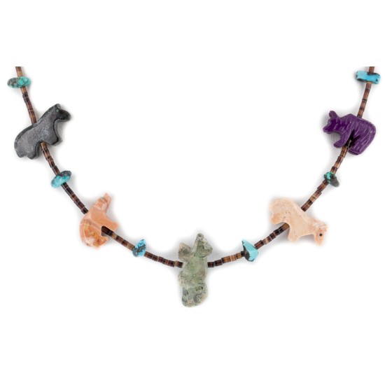 Delicate Certified Authentic Navajo .925 Sterling Silver Natural Turquoise Multicolor Stones Native American Necklace 17046-2 Delicate Certified Authentic Navajo .925 Sterling Silver Natural Turquoise Multicolor Stones Native American Necklace 17046-2