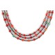 3 Strand Certified Authentic Navajo .925 Sterling Silver Natural Turquoise Coral Native American Necklace 18133-3 3 Strand Certified Authentic Navajo .925 Sterling Silver Natural Turquoise Coral Native American Necklace 18133-3