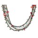 3 Strand Certified Authentic Navajo .925 Sterling Silver Natural Turquoise Coral Heishi Native American Necklace  18108-20