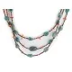 3 Strand Certified Authentic Navajo .925 Sterling Silver Natural Turquoise Coral Heishi Native American Necklace 15297-18 3 Strand Certified Authentic Navajo .925 Sterling Silver Natural Turquoise Coral Heishi Native American Necklace 15297-18