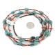 3 Strand Certified Authentic Navajo .925 Sterling Silver Natural Turquoise Coral Heishi Native American Necklace 15297-18