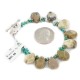Certified Authentic Navajo Nickel Natural Turquoise Green Jasper Native American Bracelet 12976-1
