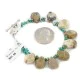 Certified Authentic Navajo Nickel Natural Turquoise Green Jasper Native American Bracelet 12976-1