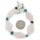 Delicate Certified Authentic Navajo Nickel Natural Spiderweb Turquoise Native American Pink Quartz Bracelet 12975-7
