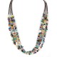 3 Strand Certified Authentic Navajo .925 Sterling Silver Natural Multicolor Stones Native American Necklace  25318