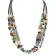 3 Strand Certified Authentic Navajo .925 Sterling Silver Natural Multicolor Stones Native American Necklace  25318