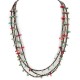 3 Strand Certified Authentic Navajo .925 Sterling Silver Natural Turquoise Coral Heishi Native American Necklace 18108-20 3 Strand Certified Authentic Navajo .925 Sterling Silver Natural Turquoise Coral Heishi Native American Necklace 18108-20