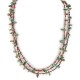 3 Strand Certified Authentic Navajo .925 Sterling Silver Natural Turquoise Coral Heishi Native American Necklace  750107-55