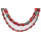 3 Strand Certified Authentic Navajo .925 Sterling Silver Natural Turquoise Coral Native American Necklace 18133-2 3 Strand Certified Authentic Navajo .925 Sterling Silver Natural Turquoise Coral Native American Necklace 18133-2