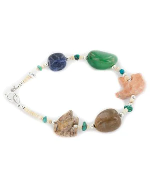 Delicate Certified Authentic Navajo .925 Sterling Silver Natural Turquoise Jasper Jade Lapis Native American Bracelet 12975-3 Delicate Certified Authentic Navajo .925 Sterling Silver Natural Turquoise Jasper Jade Lapis Native American Bracelet 12975-3
