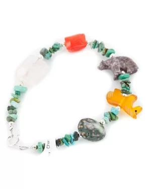 Delicate Certified Authentic Navajo .925 Sterling Silver Natural Turquoise Jasper Native American Pink Quartz Coral Yellow Resin Bracelet 12979-3 Delicate Certified Authentic Navajo .925 Sterling Silver Natural Turquoise Jasper Native American Pink Quartz Coral Yellow Resin Bracelet 12979-3