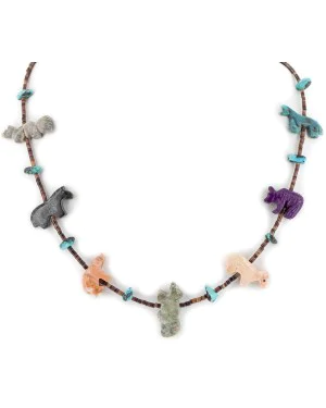 Delicate Certified Authentic Navajo .925 Sterling Silver Natural Turquoise Multicolor Stones Native American Necklace 17046-2 Delicate Certified Authentic Navajo .925 Sterling Silver Natural Turquoise Multicolor Stones Native American Necklace 17046-2