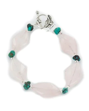 Navajo Nickel Spiderweb Turquoise and Pink Quartz Bracelet NB160116001500 Navajo Nickel Spiderweb Turquoise and Pink Quartz Bracelet NB160116001500