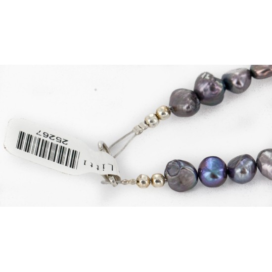 Certified Authentic 3 Strand Navajo .925 Sterling Silver Natural Turquoise and Mother of Pearl Native American Necklace 25267 Certified Authentic 3 Strand Navajo .925 Sterling Silver Natural Turquoise and Mother of Pearl Native American Necklace 25267
